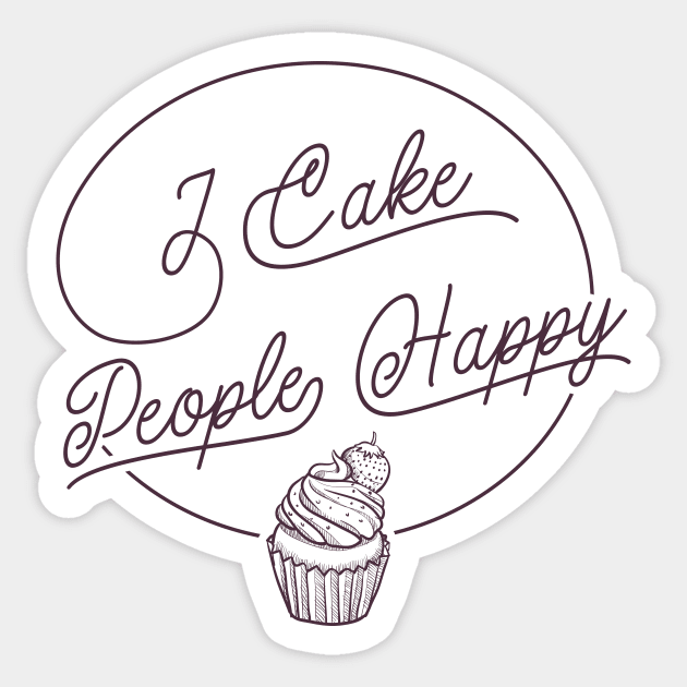 Funny retro pastry cupcake quote design for baking lovers Sticker by emmjott